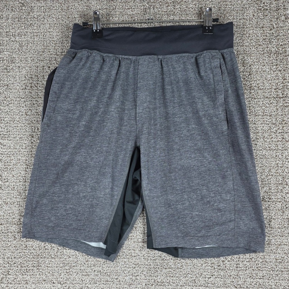 Lululemon‎ Mens T.H.E. Short 9" Linerless Heathered Asphalt Grey Size Small